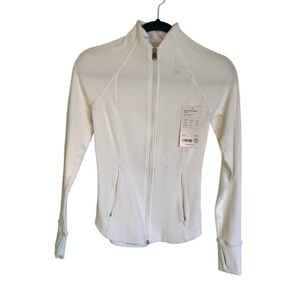 NWT Athleta Salutation Ribbed Jacket White Size XXS Athletic Jacket Full Zip - Picture 2 of 12